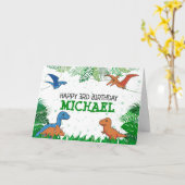 Dinosaur Kids Dino Jurassic Trex Boy Birthday Karte (Gelbe Blume)