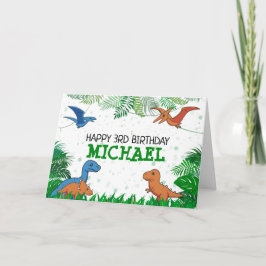 Dinosaur Kids Dino Jurassic Trex Boy Birthday Karte
