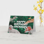 Dinosaur Kids Dino Jurassic Trex Boy Birthday Karte (Gelbe Blume)