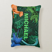 Dinosaur Kids Dino Jurassic Trex Boy Customizable Dekokissen (Rückseite(Vertikal))