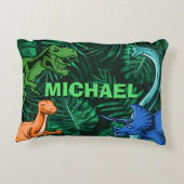 Dinosaur Kids Dino Jurassic Trex Boy Customizable Dekokissen (Rückseite)