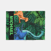 Dinosaur Kids Dino Jurassic Trex Boy Customizable Fleecedecke (Vorderseite (Horizontal))