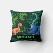 Dinosaur Kids Dino Jurassic Trex Boy Customizable Kissen (Rückseite)