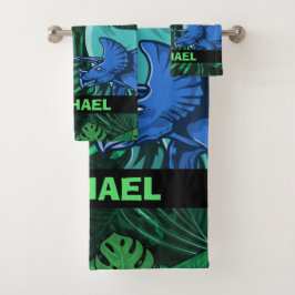 Dinosaur Kids Dino Jurassic Trex Boy individuell a Badhandtuch Set