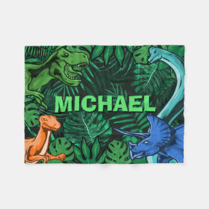 Dinosaur Kids Dino Jurassic Trex Boy Personalisier Fleecedecke