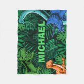 Dinosaur Kids Dino Jurassic Trex Boy Personalized Fleecedecke (Vorderseite)