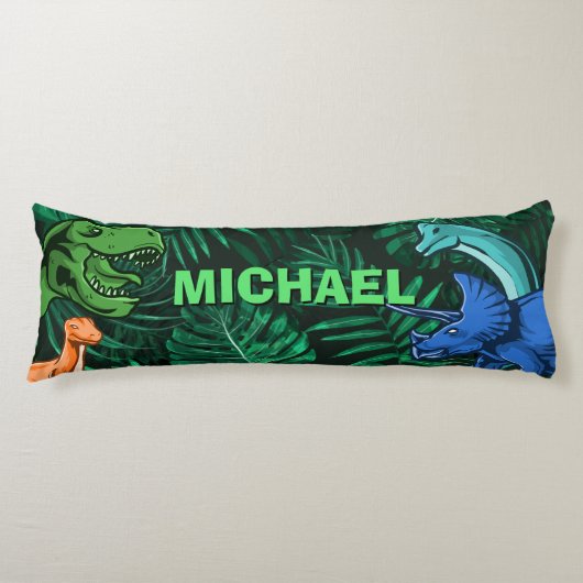 Dinosaur Kids Dino Jurassic Trex Boy Personalized Seitenschläferkissen (Vorderseite)