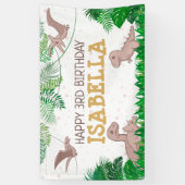 Dinosaur Kids Dino Jurassic Trex Girl Geburtstag Banner (Vertikal)