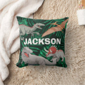 Dinosaur Kids Dino Trex Prähistorischer Junge Cust Kissen (Decke)