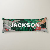 Dinosaur Kids Dino Trex Prähistorischer Junge Cust Seitenschläferkissen (Rückseite)