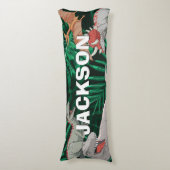 Dinosaur Kids Dino Trex Prähistorischer Junge Cust Seitenschläferkissen (Vorderseite Vertikal)