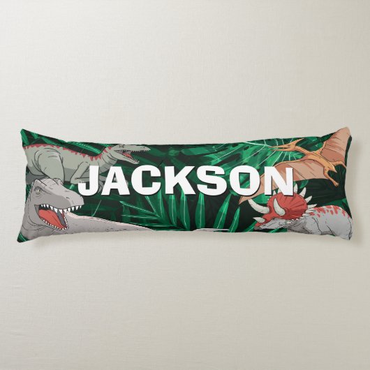 Dinosaur Kids Dino Trex Prähistorischer Junge Cust Seitenschläferkissen (Vorderseite)