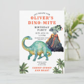 Dinosaur Kids Einladung zum Geburtstag (Stehend Vorderseite)