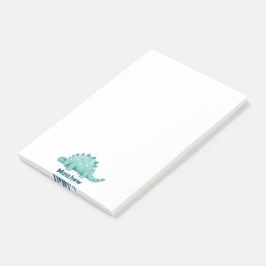 Dinosaur Kids Name Post-it Klebezettel (angewinkelt)