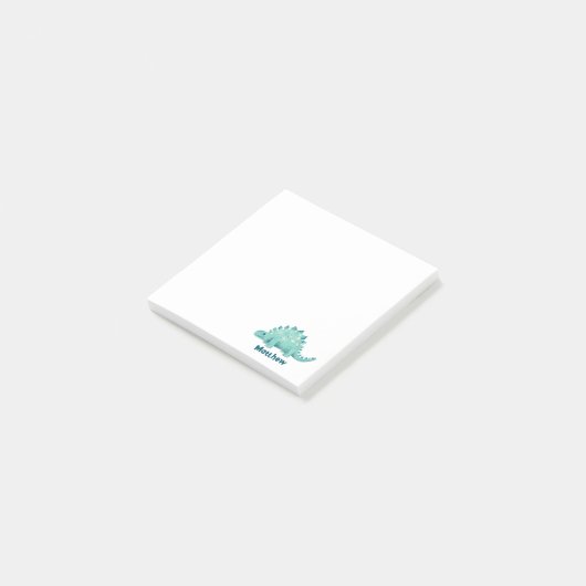 Dinosaur Kids Name Post-it Klebezettel (angewinkelt)