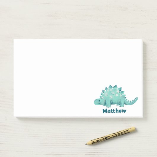 Dinosaur Kids Name Post-it Klebezettel (Auf Schreibtisch)