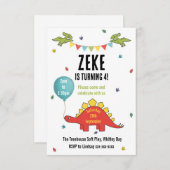 Dinosaur Kids Party Invite Einladung (Vorne/Hinten)