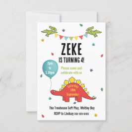 Dinosaur Kids Party Invite Einladung