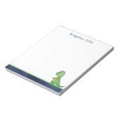 Dinosaur Kids Stationery - Boys Blue & Green Notizblock (Rotiert)