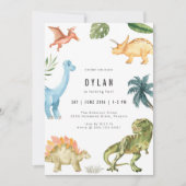 Dinosaur Kinder Geburtstagsfeier Einladung (Vorderseite)