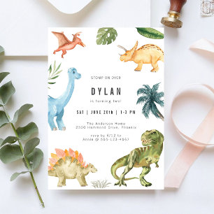 Dinosaur Kinder Geburtstagsfeier Einladung
