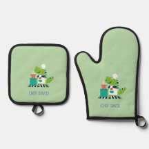 Dinosaur Kinder Ofenhandschuh- und Topflappen-Set