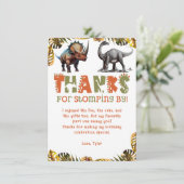 Dinosaur Kindergeburtstag Dino Danke, Card Einladung (Stehend Vorderseite)