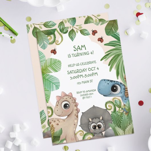 Dinosaur Kindergeburtstag Dino Einladung