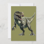 Dinosaur Kindergeburtstag Dino Gray Danke Karte (Rückseite)