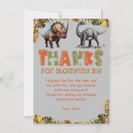 Dinosaur Kindergeburtstag Dino Gray Danke Karte