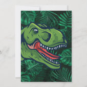 Dinosaur Kindergeburtstag Dino Trex Vulkan Einladung (Rückseite)