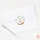 Dinosaur Kindergeburtstag Vielen Dank Runder Aufkleber (Umschlag)