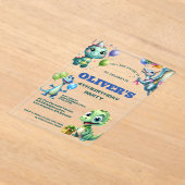 Dinosaur Kindergeburtstagsfeier Acryleinladungen (Ablage )