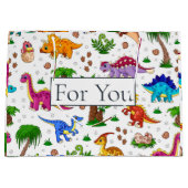 Dinosaur Kindermuster für Sie große Geschenktasche Geschenktüte (Vorderseite)