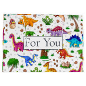 Dinosaur Kindermuster für Sie große Geschenktasche Geschenktüte (Rückseite)