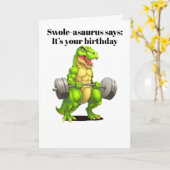 Dinosaur Klapp-Grußkarte Karte (Gelbe Blume)