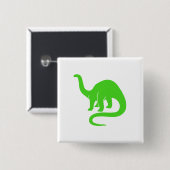 Dinosaur Knopf Hellgrün Button (Vorne & Hinten)