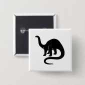 Dinosaur Knopf Schwarz Button (Vorne & Hinten)