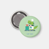 Dinosaur-Koch-Abzeichen Magnet (Vorderseite/Rückseite)