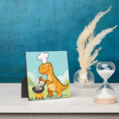 Dinosaur-Koch kocht lustig Fotoplatte (InSitu)