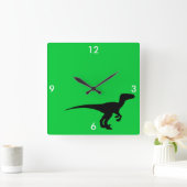 Dinosaur Kontur Jurassic Era Quadratische Wanduhr (Zuhause)