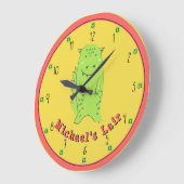 Dinosaur Lair Illustration Große Wanduhr (Winkel)