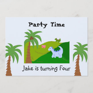 Dinosaur Land Birthday Party Einladung