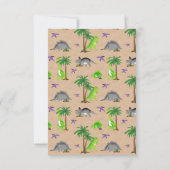 Dinosaur Land Niedlich Dino Party Einladung (Rückseite)