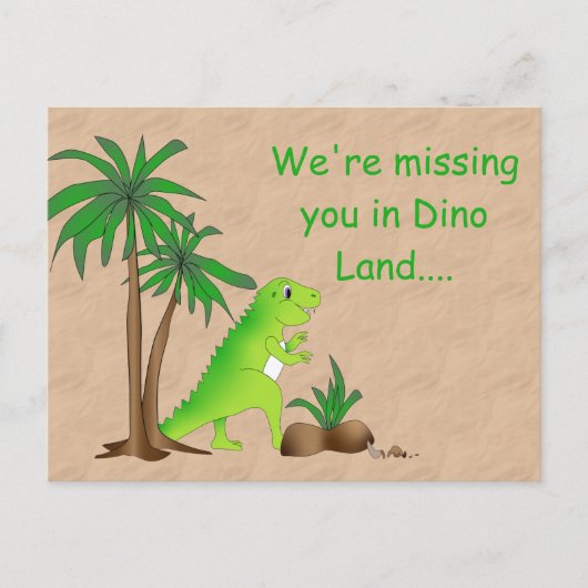 Dinosaur Land Niedlich Dino Postkarte (Vorderseite)