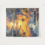 Dinosaur Land prähistorischer Geburtstag hanging Wandteppich (Vorderseite (Horizontal))