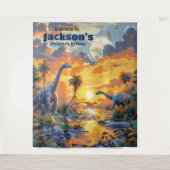 Dinosaur Land prähistorischer Geburtstag hanging Wandteppich (Vorderseite)