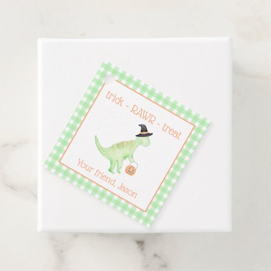Dinosaur Leckerei Rawr Green Orange Halloween Kind Geschenkanhänger (Beispiel)