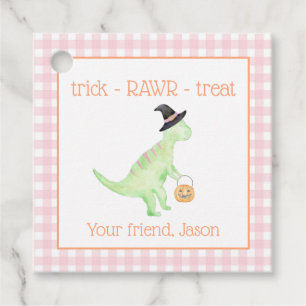 Dinosaur Leckerei Rawr Pink Orange Halloween Kinde Geschenkanhänger