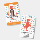 Dinosaur Lehrer Professor Abzeichen Ausweis (Vorder- & Rückseite)